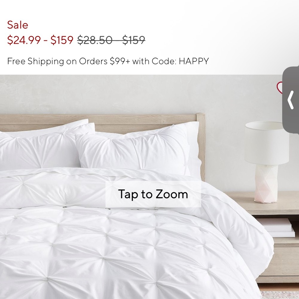 Pottery Barn Teen White Comforter with Pintuck Design